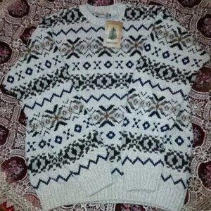 Vintage 80s FieldMaster Multi Color Geometric Chunky Sweater Size L NWT